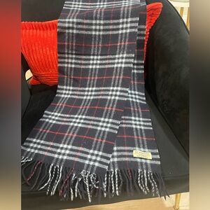 Vintage Burberry Black and Red Nova Check Scarf